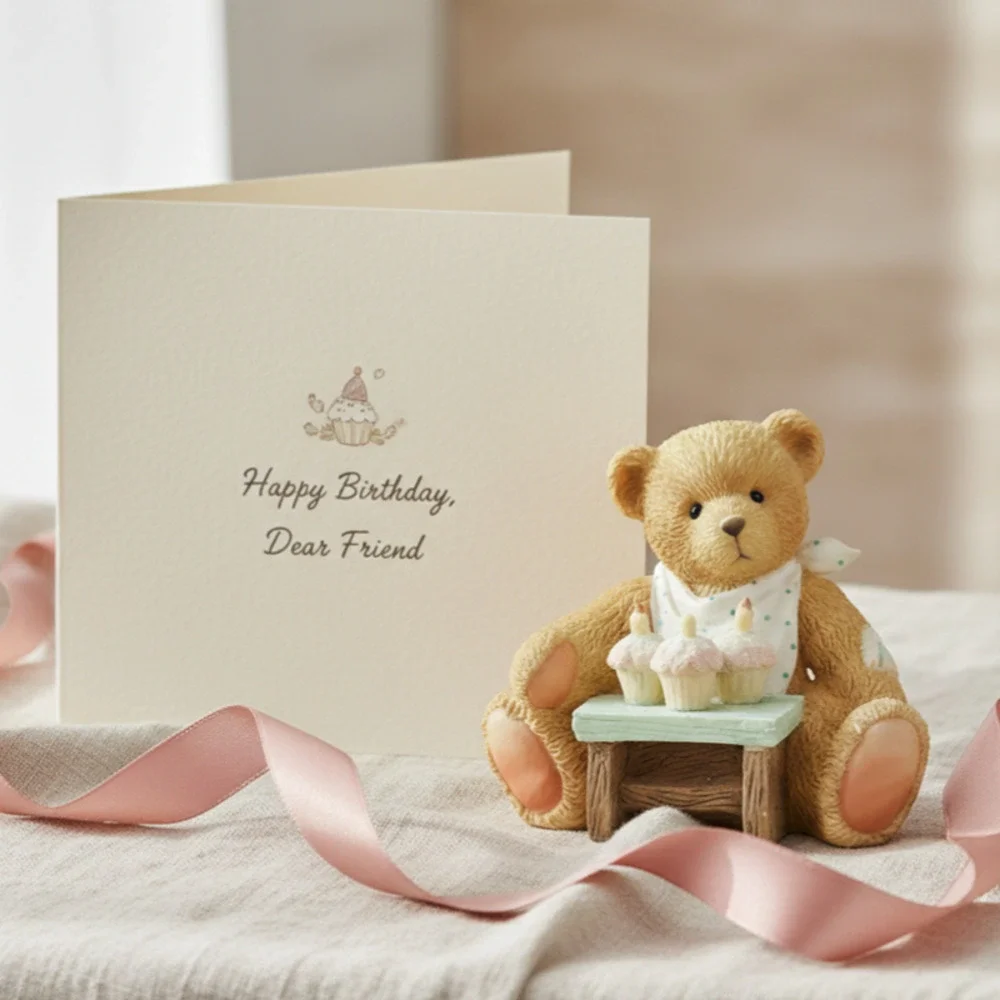 Vintage 1992 Cherished Teddies Age 3 “Three Cheers For You” Enesco Figurine
